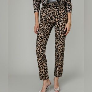 NWT Reformation Leopard High Rise Straight Jean 29